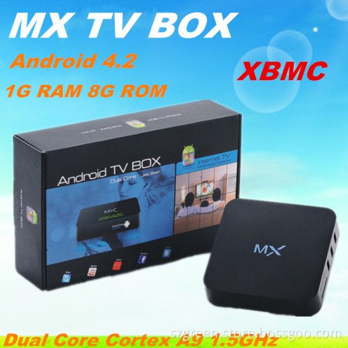 Beelink Mx TV Box Amologic 8726 Dual Core 1GB RAM 8GB ROM WiFi RJ45 HDMI Xbmc Google Android Smart TV Box Mx2